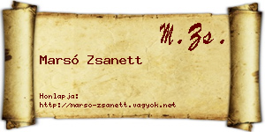 Marsó Zsanett névjegykártya